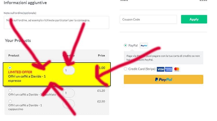 Variante selettore personalizzato su checkout woocommerce